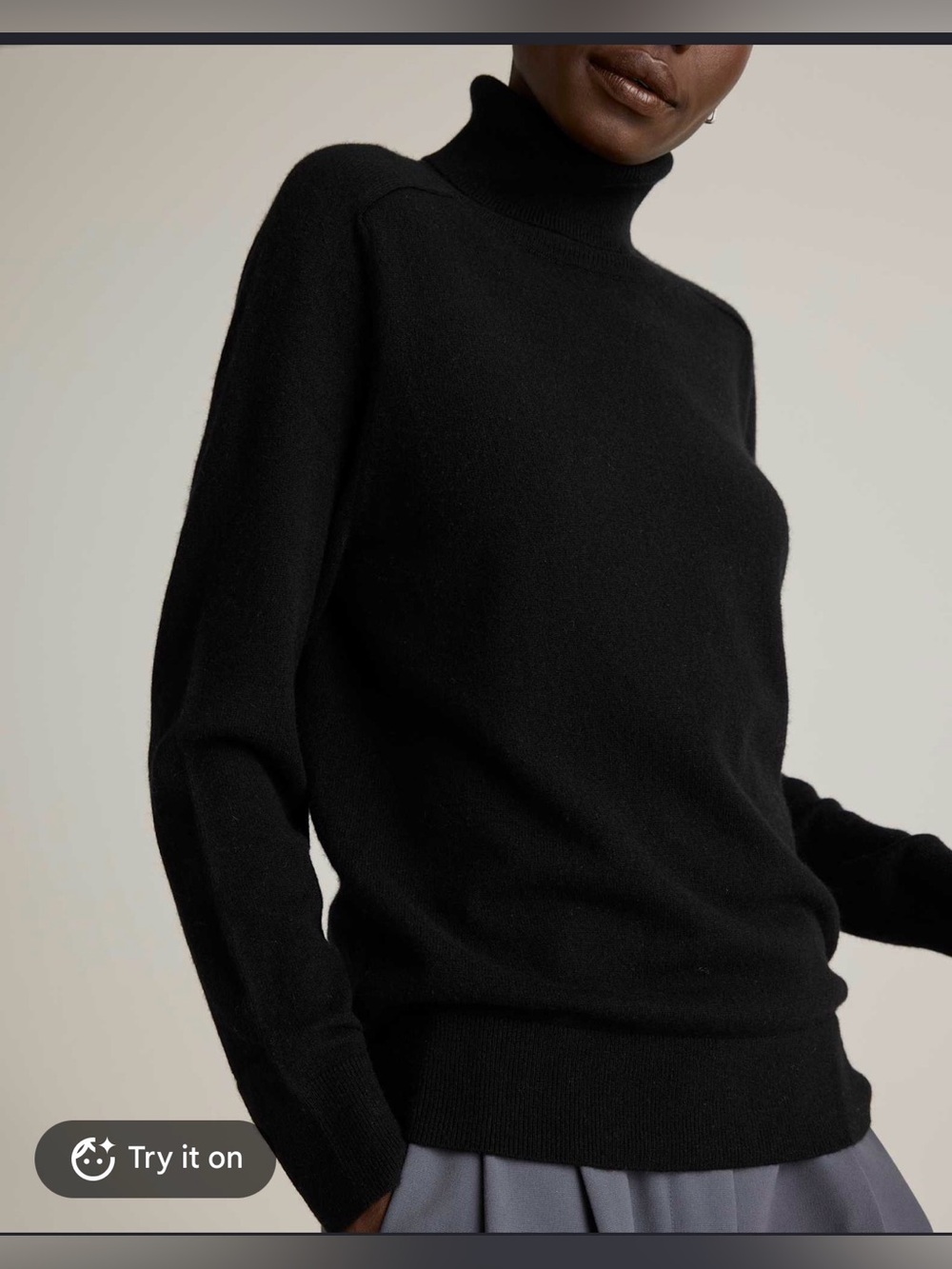Lord & Taylor 100% Cashmere Turtleneck Sweater Black , Large